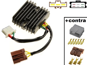 CARR971 - Aprilia RSV1000 Mille Tuono Caponord Futura SL1000 Falco MOSFET Raddrizzatore del regolatore di tensione + connettori