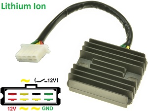 CARR291-LI - Honda CB750A GL1000 GL1100 GL1200 GoldWing MOSFET Raddrizzatore del regolatore di tensione - Lithium Ion CARR291-LI - Honda CB750A GL1000 GL1100 GL1200 GoldWing MOSFET Raddrizzatore del regolatore di tensione - Lithium Ion