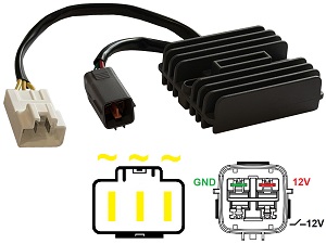 CARR551-ZX6R Ninja ZX6R ZX-6R ZX600P 2007 2008 MOSFET Regolatore raddrizzatore di tensione (FH016-AA, FH016AA, 21066-0025, 21066 CARR551-ZX6R Ninja ZX6R ZX-6R ZX600P 2007 2008 MOSFET Regolatore raddrizzatore di tensione (FH016-AA, FH016AA, 21066-0025, 21066