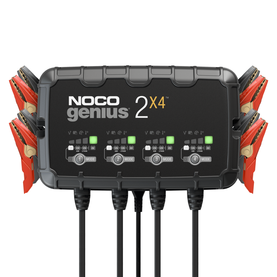 Noco Genius 2x4 - quadruplic 6V/12V Caricabatteria caricabatteria di mantenimento (adatto anche per batterie agli ioni di litio) Noco Genius 2x4 - quadruplic 6V/12V Caricabatteria caricabatteria di mantenimento (adatto anche per batterie agli ioni di litio)
