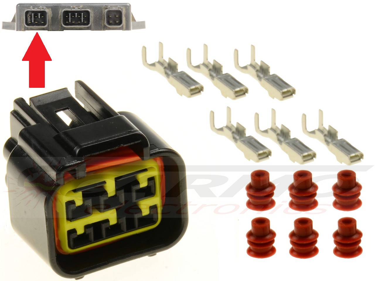 Connettore ECU CDI a 6 poli per la moto - Clicca l'immagine per chiudere