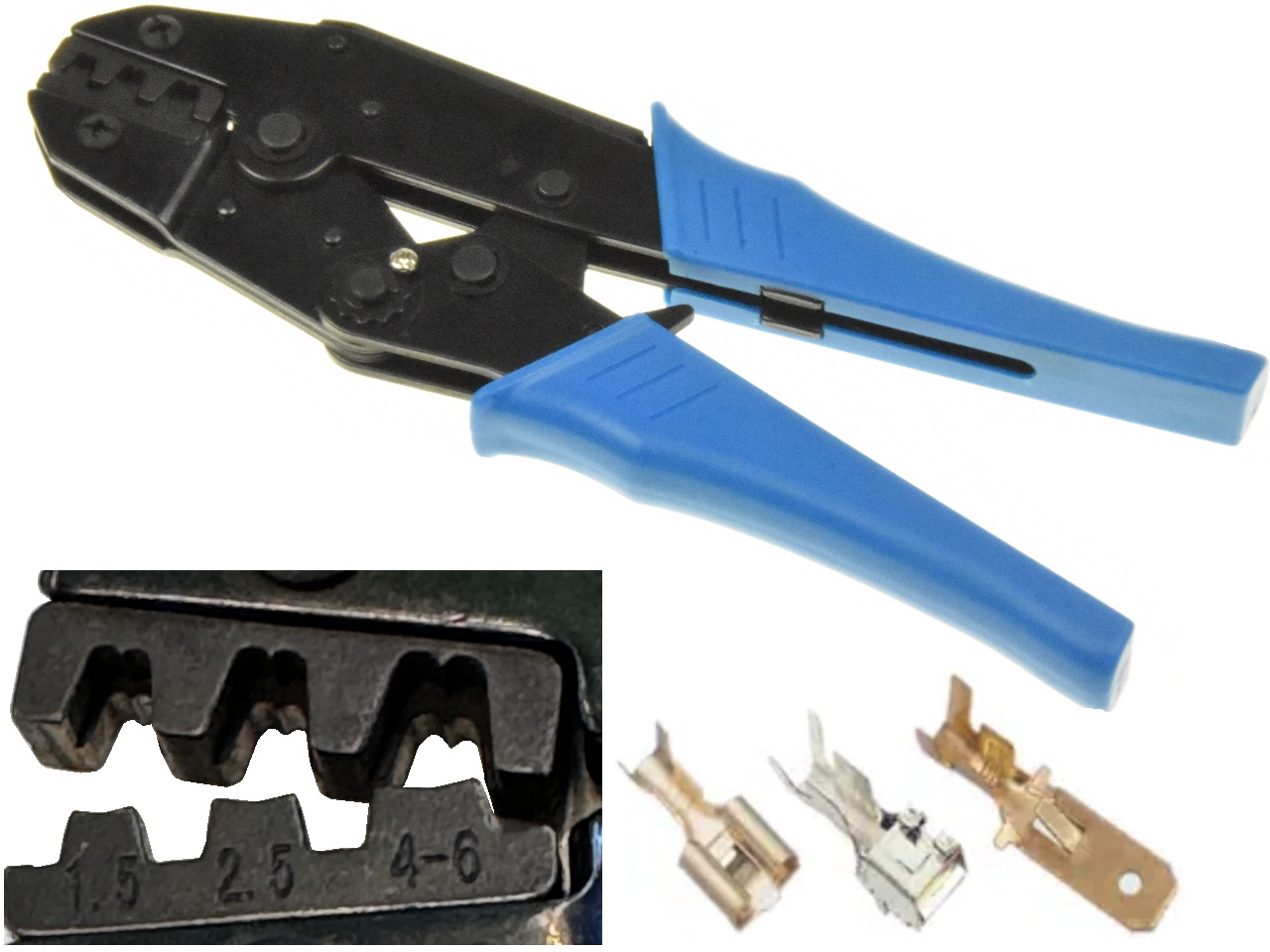 AMP faston crimping tool plier - 1.5mm2-6mm2 / 20-10AWG - Clicca l'immagine per chiudere