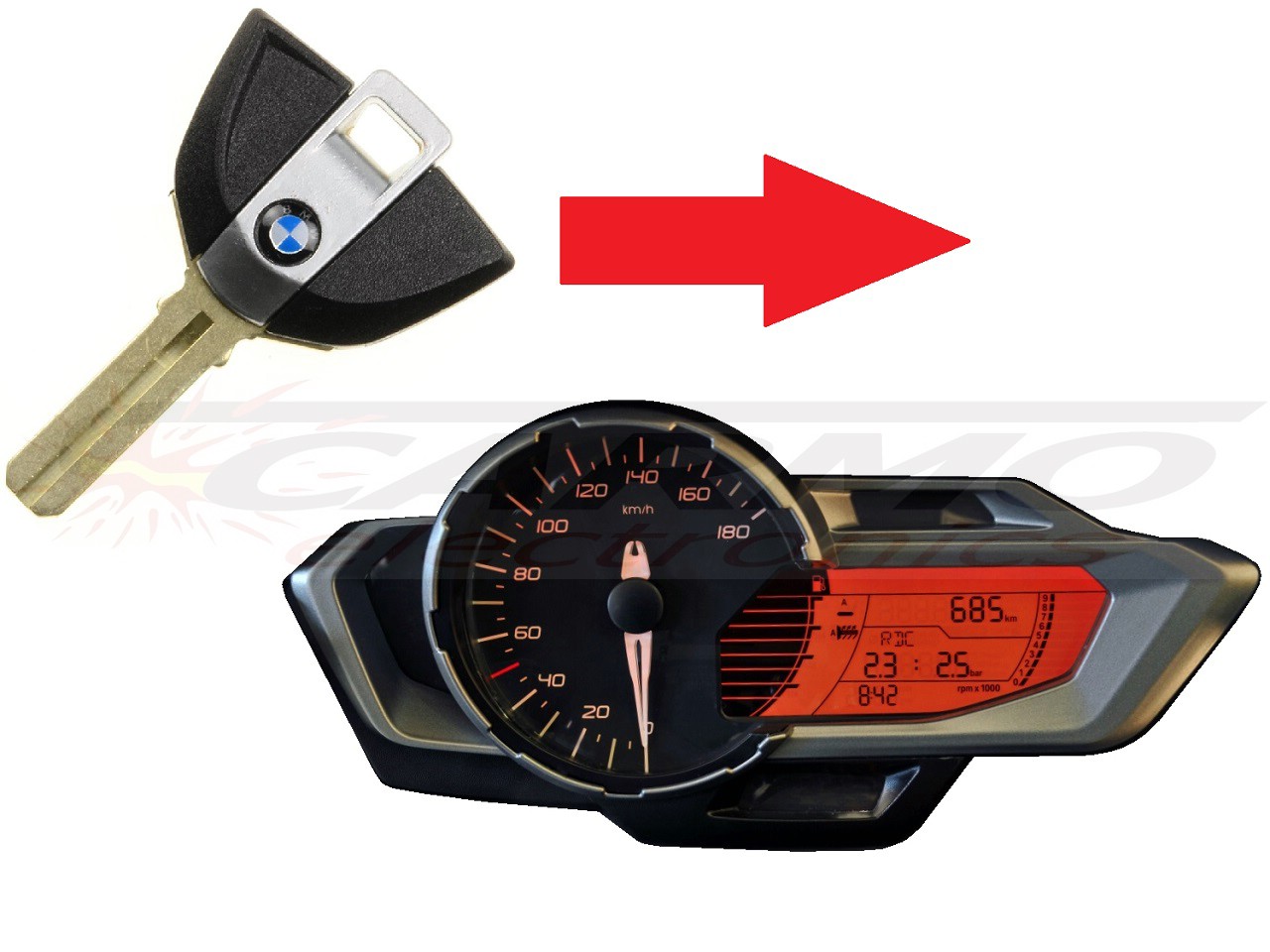 BMW C600 C650 G310 1x programmazione chip chiave → Cruscotto - Clicca l'immagine per chiudere