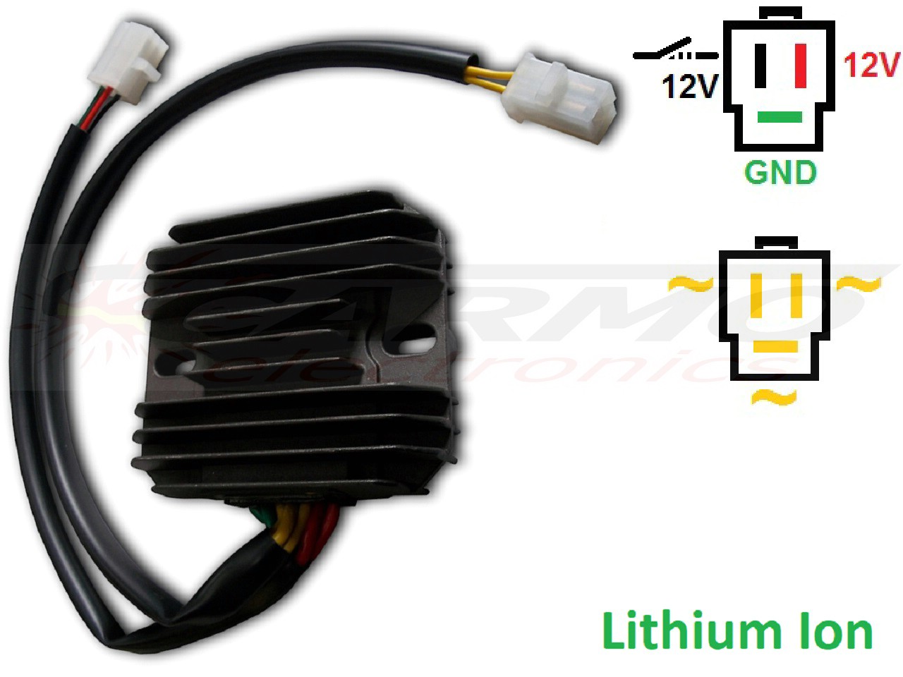 CARR164-LI - Honda CX500 MOSFET Raddrizzatore del regolatore di tensione (31600-415-008, SH232-12, Shindengen) - Lithium Ion - Clicca l'immagine per chiudere