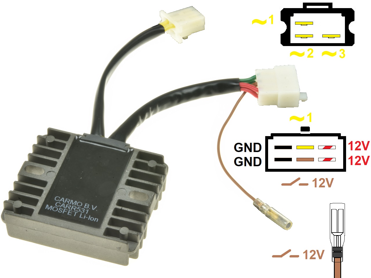 CARR531-Z1300-A4-A5 Kawasaki Z1300 KZ1300 A4 MOSFET Raddrizzatore del regolatore di tensione (SH541-12) - Clicca l'immagine per chiudere