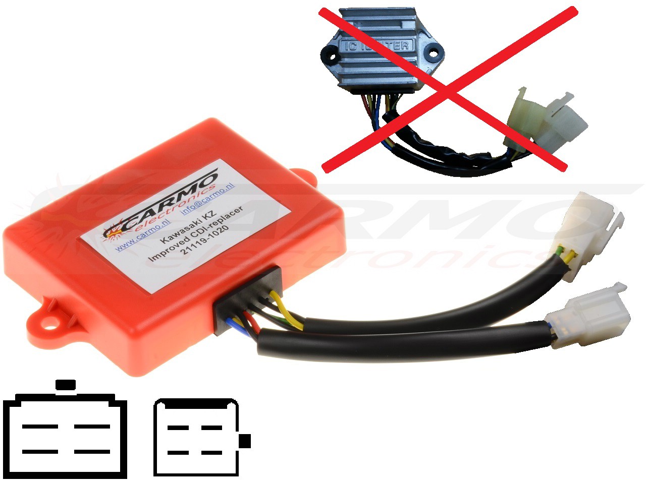 Kawasaki Z400 Z550 Z650 Z750 Z1000 Centralina unità CDI motore TCI IC IGNITER 21119-1020 - Clicca l'immagine per chiudere